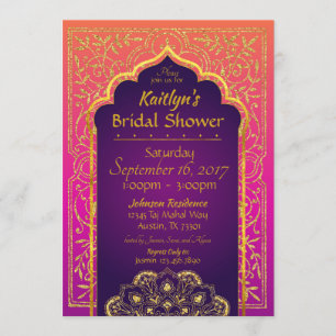 Bollywood Arabian Nights Bridal Dusche Einladung
