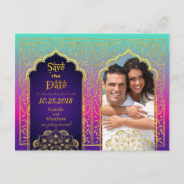 Bollywood Arabian Nights Save the Date Ankündigungspostkarte