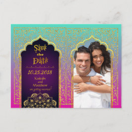 Bollywood Arabian Nights Save the Date Ankündigungspostkarte