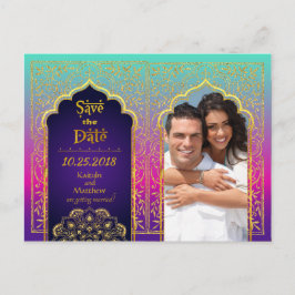 Bollywood Arabian Nights Save the Date Ankündigungspostkarte