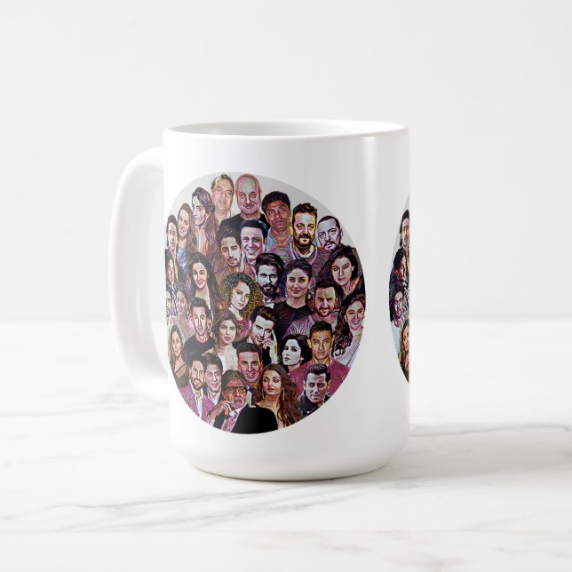 Bollywood-Familie Kaffeetasse (Vorderseite Links)
