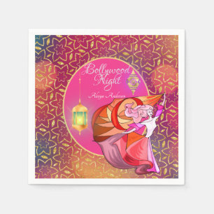 Bollywood Night Party Napkins - Personalisiert Serviette
