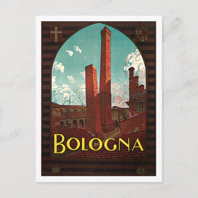 Bologna Bononia Italy Vintage Travel Postkarte (Vorderseite)