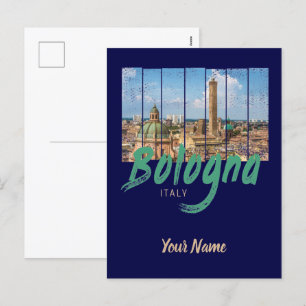 Bologna Emilia-Romagna Italien Souvenir aus alter Feiertagspostkarte