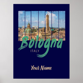 Bologna Emilia-Romagna Italien Vintages Andenken Poster