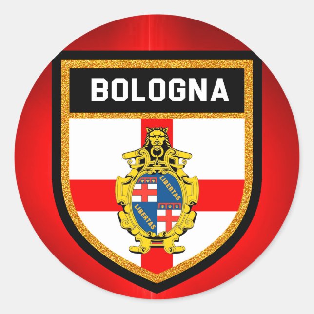 Bologna-Flagge Runder Aufkleber (Vorderseite)