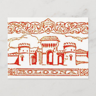 Bologna Italien antikes vintage Kunst Holzskulptur Postkarte