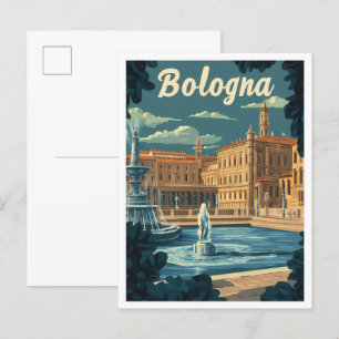 Bologna Italien Art Vintage Reisevorführung Postkarte