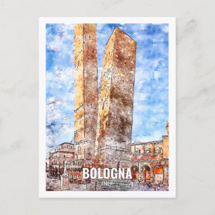Bologna Italien Reisen Place Watercolor Postkarte