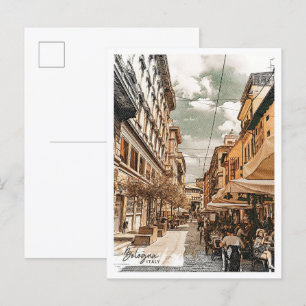 Bologna Italien Schöne Öl Paint Landschaft Postkarte