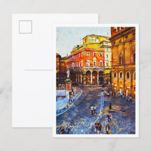 Bologna Italien Schöne Ölmalerei Stadt Postkarte