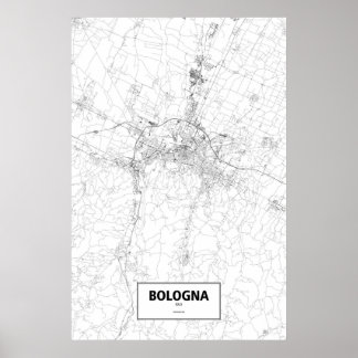 Bologna, Italien (schwarz auf weiß) Poster