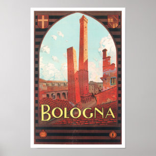 Bologna Italien Vintage Reise Poster