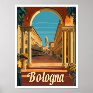 Bologna Italien Vintage Travel Illustration Poster