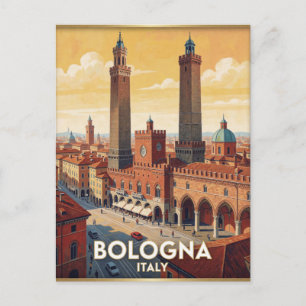 Bologna Italien Zwei Türme Reise Szene 🏛️ Postkarte