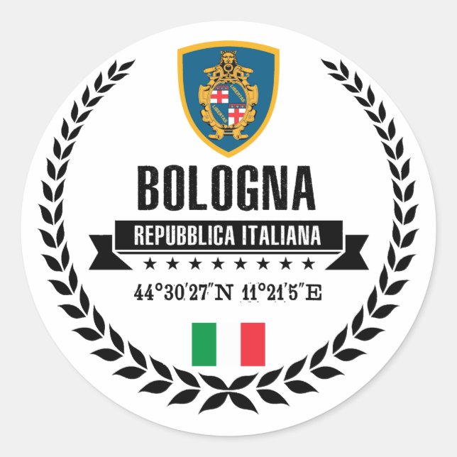Bologna Runder Aufkleber (Vorderseite)