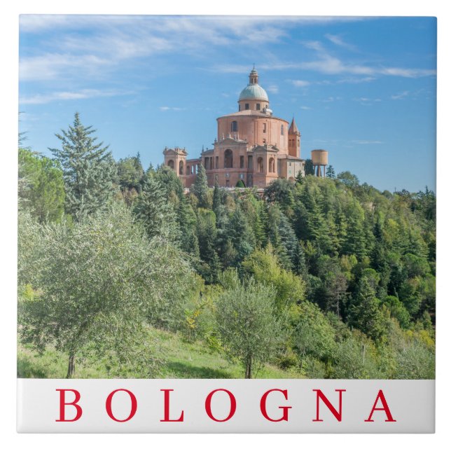 Bologna San Luca Sanctuary View Keramik Fliesen (Vorderseite)