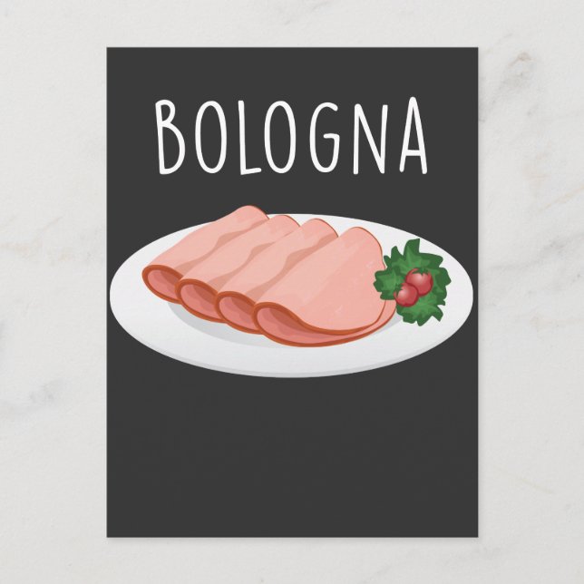 Bologna Sausage Feinschmecker Baloney Mortadella L Postkarte (Vorderseite)