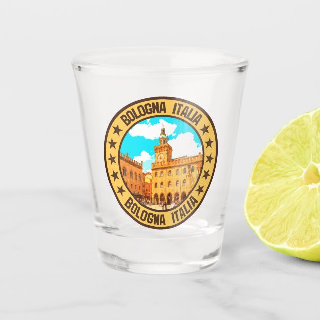 Bologna Schnapsglas (Vorderseite)