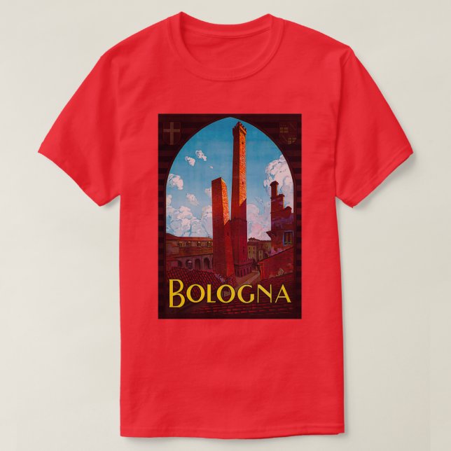 Bologna Vintage Reiseplakat T-Shirt (Design vorne)