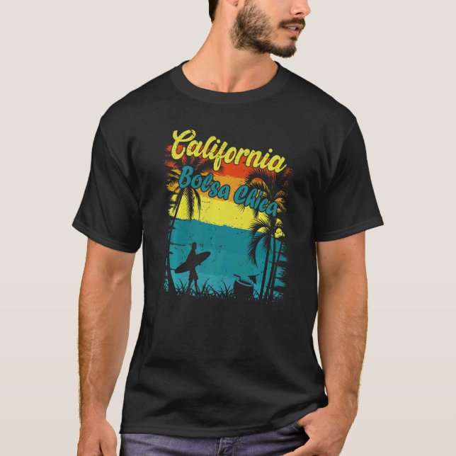 Bolsa Chica California Beach Surf Ca Retro Vacatio T-Shirt (Vorderseite)