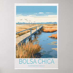 Bolsa Chica Reiseplakat - California State Beach Poster