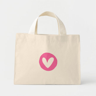 Bolsa com Design de Coração Rosa Mini Stoffbeutel