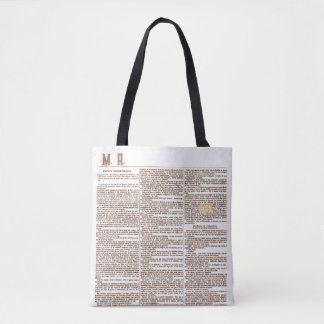 Bolsa con Monogram und Alte Spanische Zeitungsseit