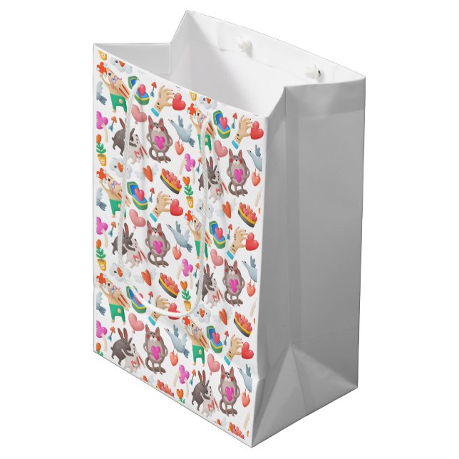 Bolsa de papel San Valentín Mittlere Geschenktüte (Vorderseite Schrägansicht)