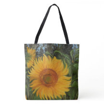 Bolsa de tela con girasol enorme