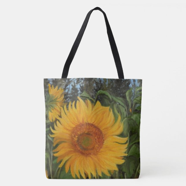 Bolsa de tela con girasol enorme (Vorderseite)