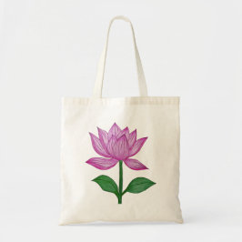 Bolsa de tela flor rosada tragetasche