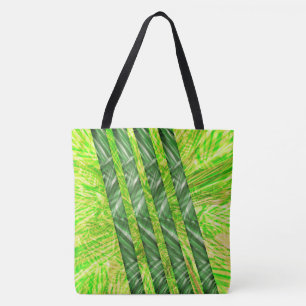 Bolsa verde amarelado com riscos e traços 'bambu'