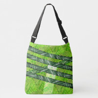 Bolsa verde amarelado com riscos e traços 'bambu'