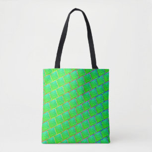 Bolsa verde azulado, 'tom em relevant' e linhas