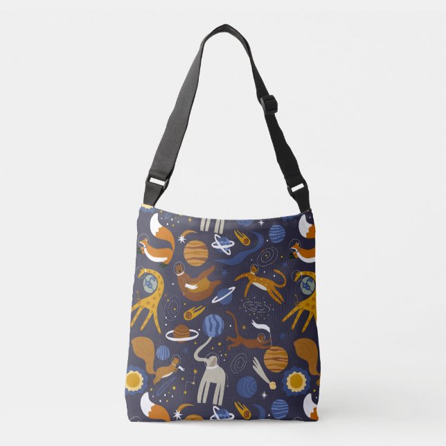 Bolso bandolera Animals Outer Space Tragetaschen Mit Langen Trägern (Vorderseite)