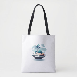 Bolso blanco con diseño de isla