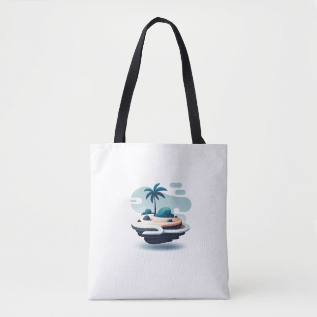 Bolso blanco con diseño de isla (Vorderseite)