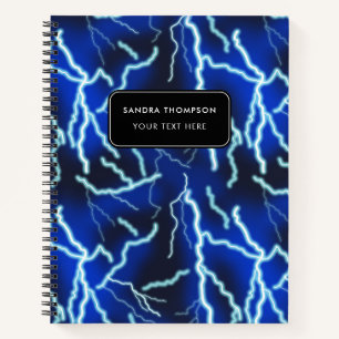 Bolt Electric Thunderstorm Night Sky Notizbuch