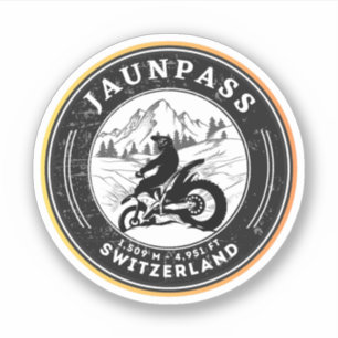 Boltigen-Jaunpass Schweizer Alpen Motorradtour Aufkleber