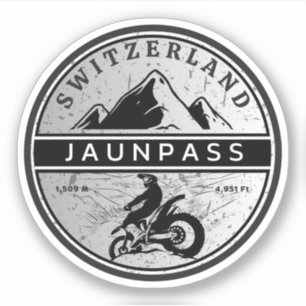 Boltigen-Jaunpass - Schweizer Alpen - Motorradtour Aufkleber