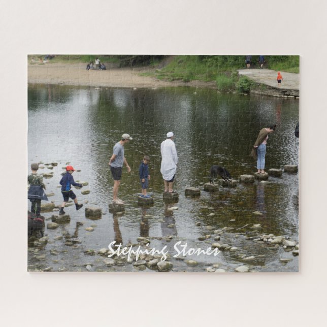 Bolton Abbey Stepping Stones Yorkshire Dales Scene Puzzle (Horizontal)