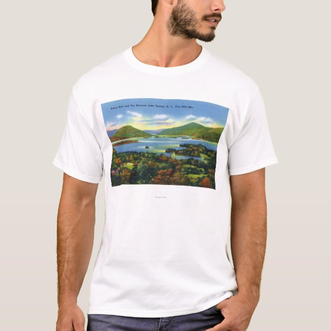 Bolton-Bucht, Engen, fünf Meilen-Mountain View T-Shirt (Vorderseite)