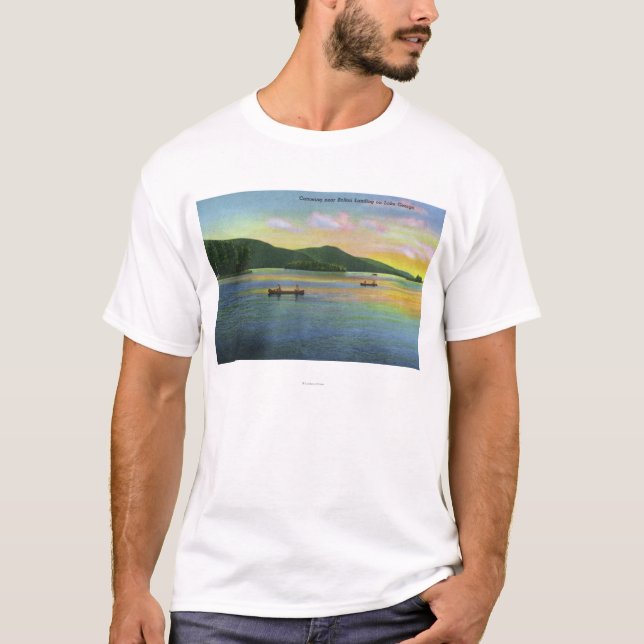 Bolton-Landungs-Ansicht von Paare Canoeing T-Shirt (Vorderseite)