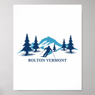 Bolton Vermont Skigebiet Skifahren Skifahrer Poster