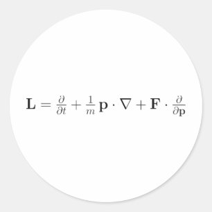 Boltzmann-Gleichung, schwarz Runder Aufkleber