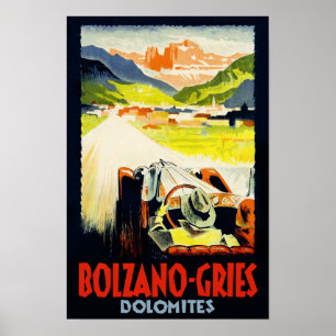 Bolzano - Gries Reiseposter. Italien Poster