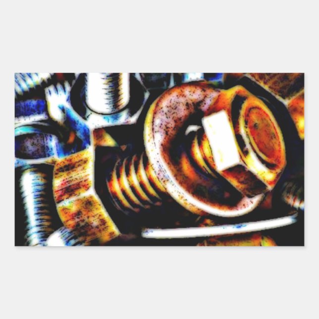 Bolzen Pop Art Rechteckiger Aufkleber (Vorderseite)