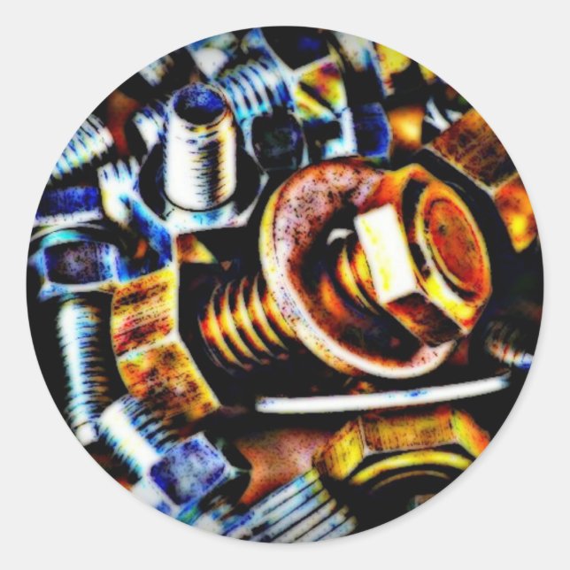 Bolzen Pop Art Runder Aufkleber (Vorderseite)