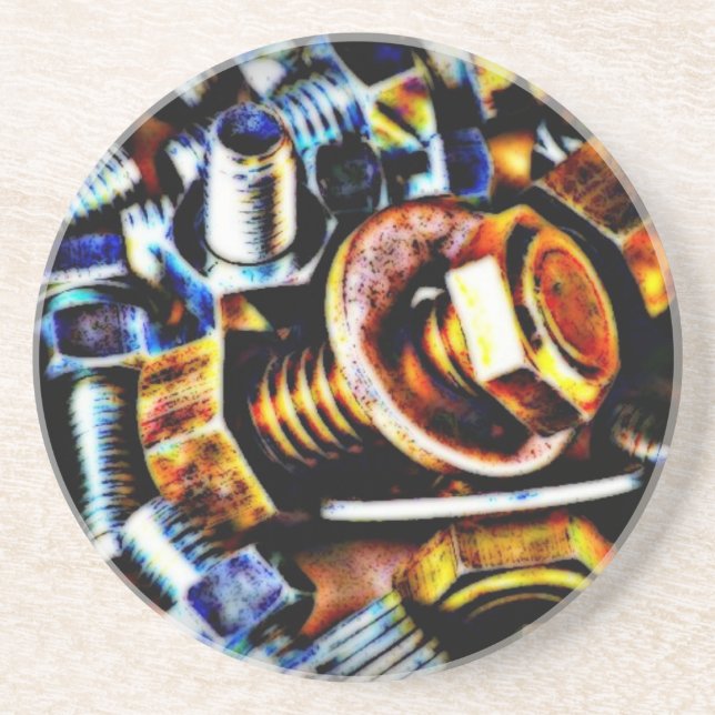 Bolzen Pop Art Sandstein Untersetzer (Vorne)